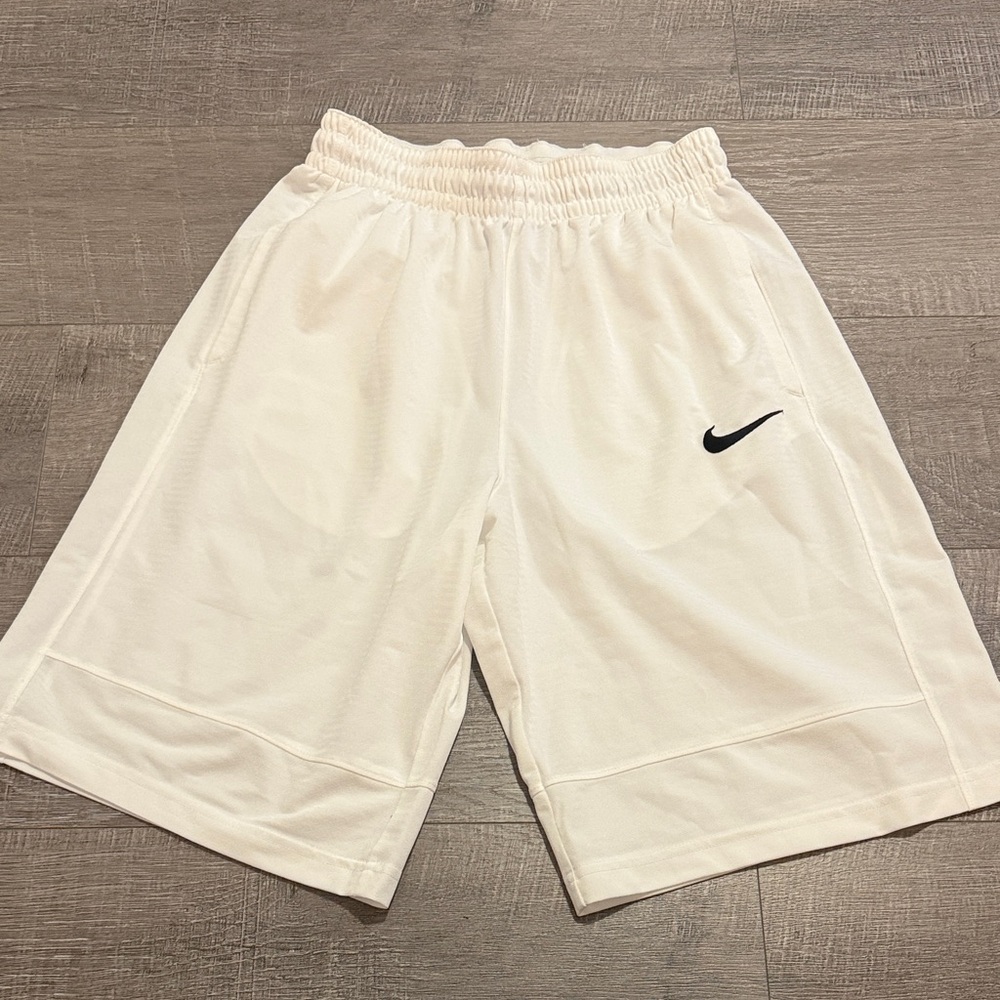 Nike White Shorts with Black Logo